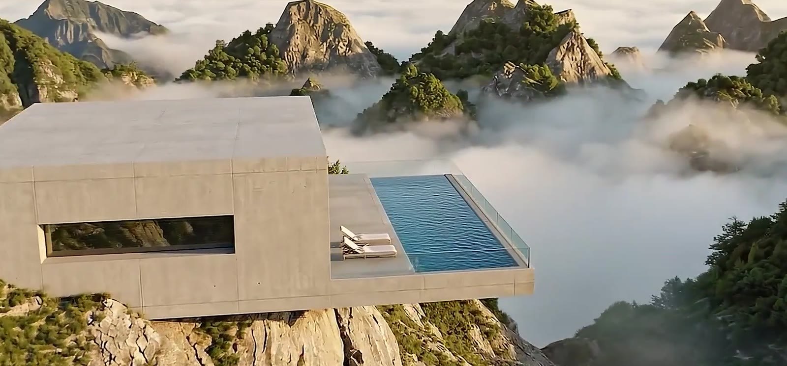 La maison et sa piscine, vues de plus près